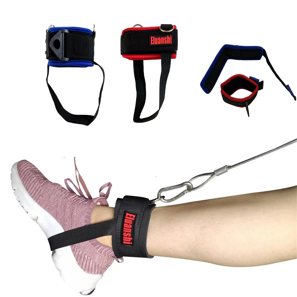 Adjustable D-Ring Ankle Straps Gym with Foot Strap Cable Machine Fitness Thigh Glute Exercises Padded Ankle Cuffs Accessories