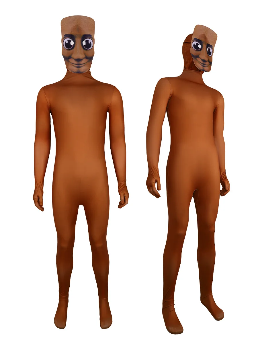 Tung Tung Tung Sahur Cosplay Costume Full Body Zentai Suit Viral Meme Character Jumpsuit With Mask Halloween Party Outfit - view 4