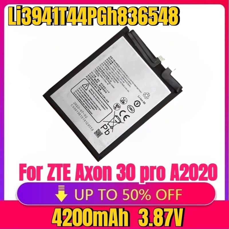 

High Quality replaceable Li3941T44PGH836548 4200mAh Battery for ZTE Axon 30 pro A2020 / Nubia Red Magic 6R NX666J ZTE Axon 30 5G