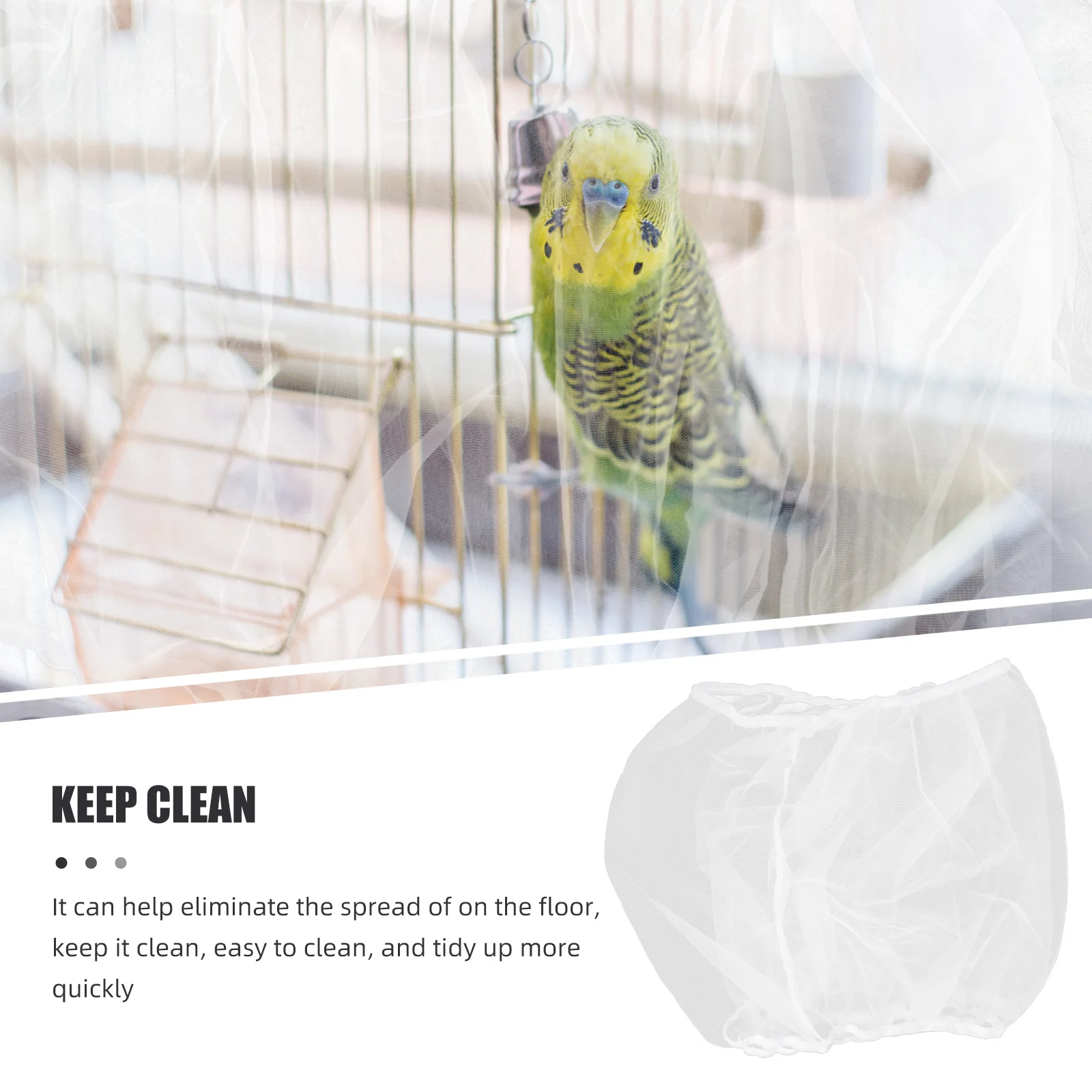 

Birdcage Cover Mesh Splash-Proof Protector Durable Nylon Net For Parrot Cage Easy Clean Bird Cage Supply Pet Use