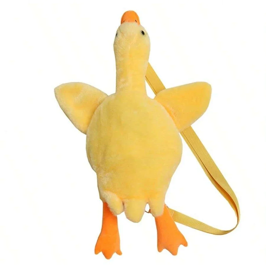 Cute Goose Plush Shoulder Bag Coin Purse Yellow Duck Plush Toys Kawaii Birthday Gift Animal Stuffed Swan Goose Soft Dolls