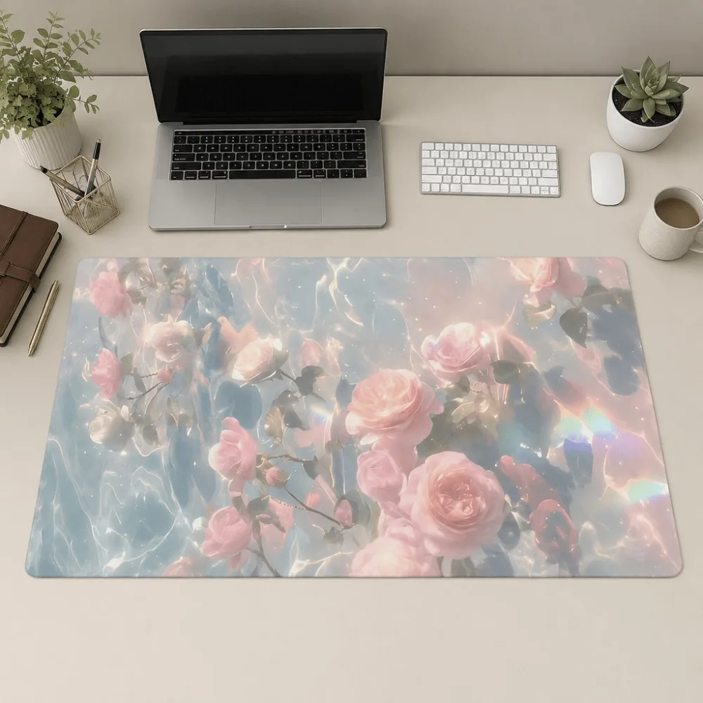 Original rose-printed simple tablecloth office Suitable for both office users and home office desks Features a large tabletop