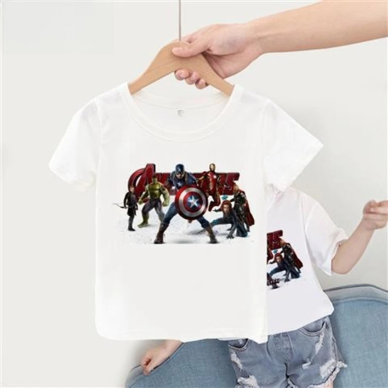 

Avengers Short Sleeve Tee for Kids, Marvel Iron Man Spider-Man Unisex Casual Cotton T-Shirt New Arrival