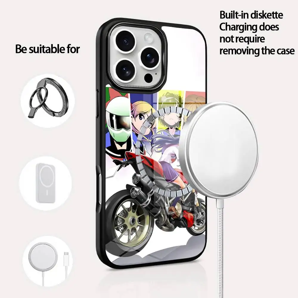 

Anime Bakuon Phone Case For IPhone 16 15 14 13 12 11 Pro Max Plus Mini Magsafe Mirror Wireless Magnetic Cover