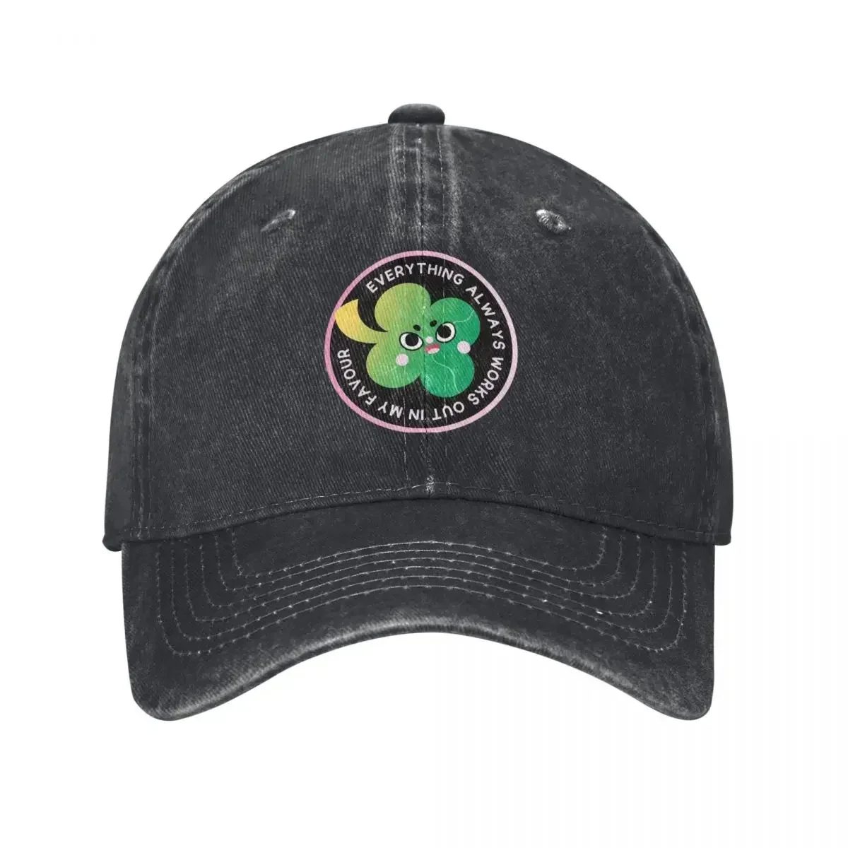 New Cute Lucky Clover Baseball Cap Men Everything Always Works Out For Me Lucky Clover Trucker Dad Hat Sun protection Baseball C