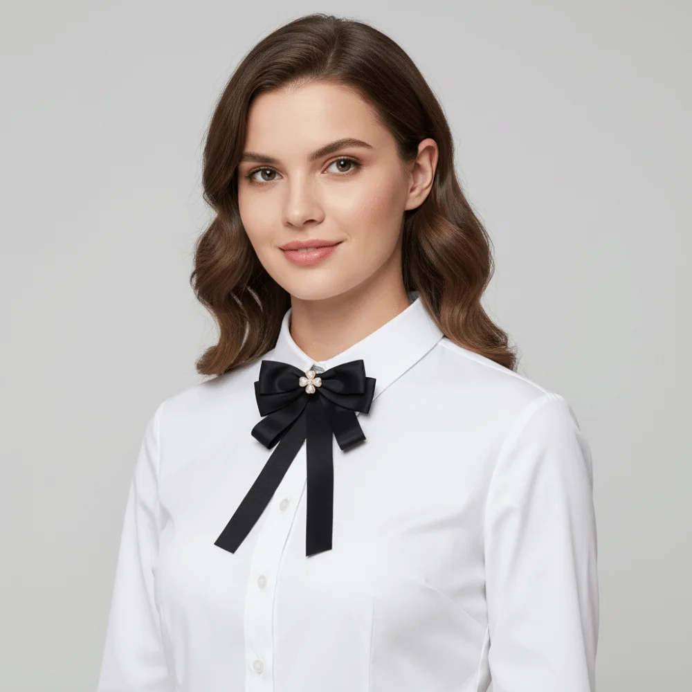 

Sparkling Rhinestones Black Ribbon Pin Beads Multi-layer Black Bow Necktie Pearl Love Heart Funerals Memorial Pin Mourning