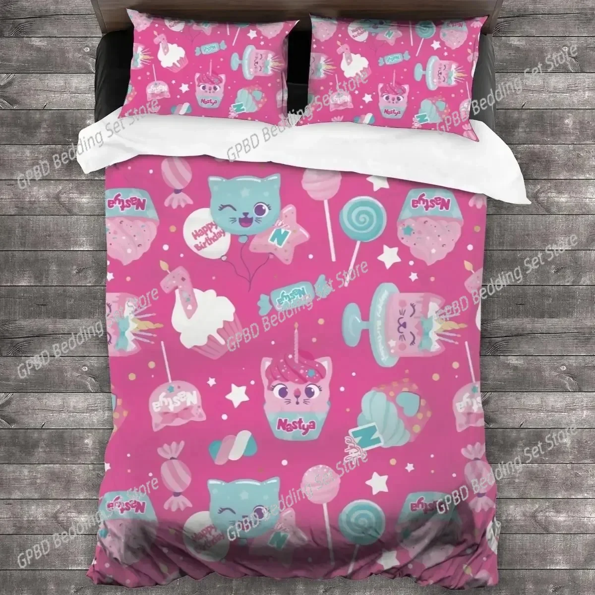 3D Printed Like Nastya Comfortable Duvet Quilt Cover Pillowcase Bedding Set Children Bedroom Decoration Home Textile