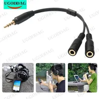 3.5mm TRRS Jack Male To 3.5mm TRS Female AUX Adapter Mic Headphone Y Splitter Audio Cable for Phone Computer Headset