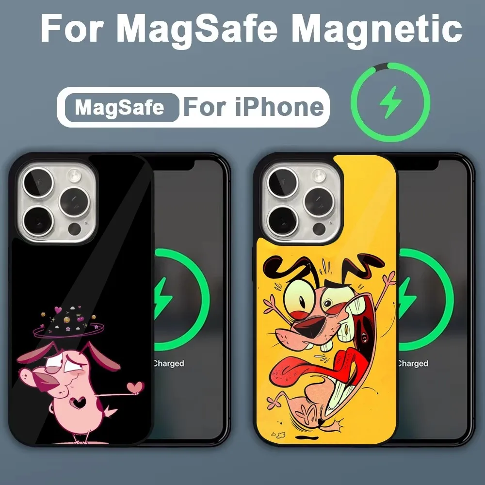 C-Courage-C-Cowardly Dog Phone Case For iPhone 16,15,14,13,12,11,Plus,Pro,Max,Mini Magsafe Magnetic Wireless Charging