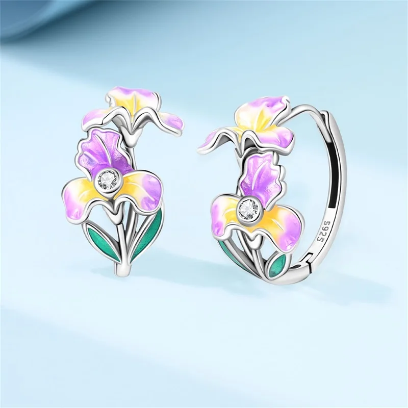 New 925 Sterling Silver Flowers Butterflies Dragonflies Women Earrings Brilliant Wedding Engagement Star Earrings Jewelry Gifts