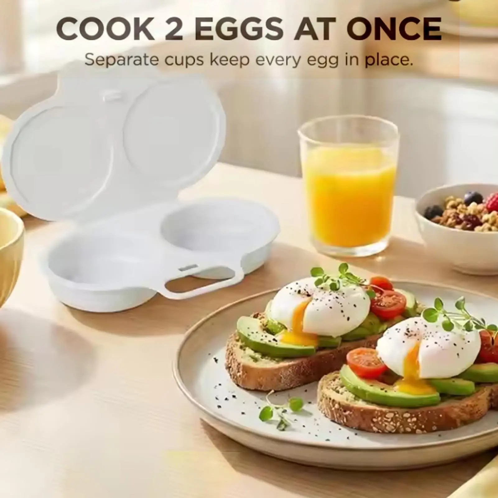 Food Grades Plastic Microwave Egg Cooker Kitchen Cooking Mold Oven Time Saving Labor Saving Specializeds Egg Cooking Mold ​