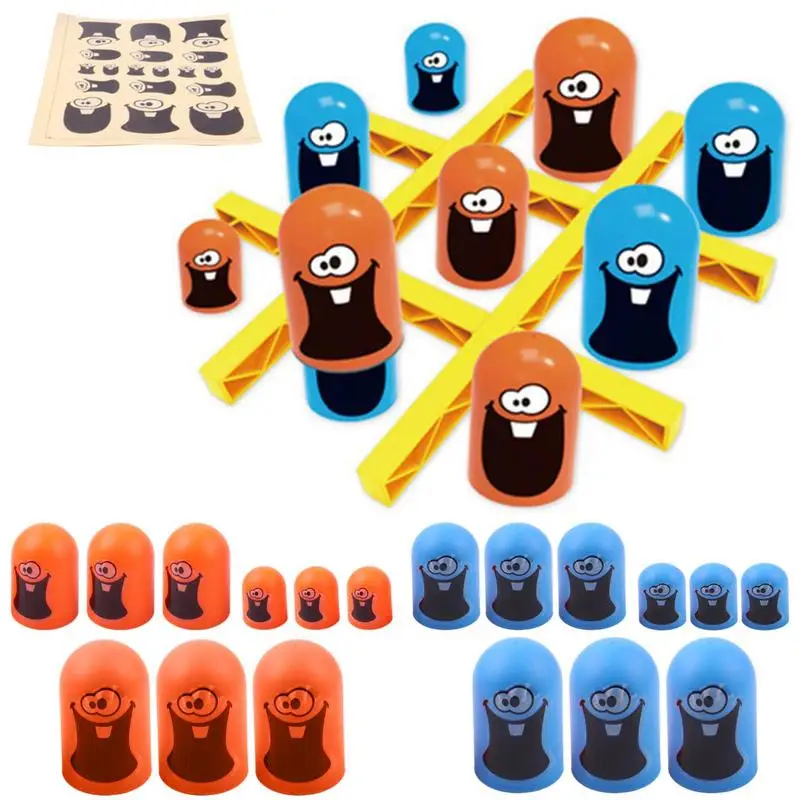 TicTacToe Game Classic Thinking Training Board Games Cartoon Toys 2 Players Strategy Game Puzzle Chess Set For Kids Adults