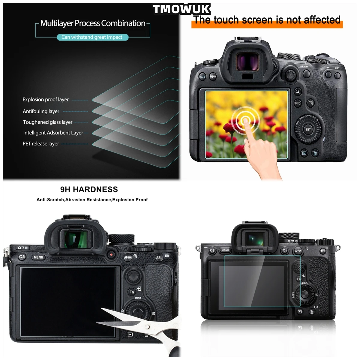 

For A7S3 A7R3 A7RM3 A7RMII A7MII A7MIII A7C, High-Quality 9H Tempered Glass For Ultimate Protection.