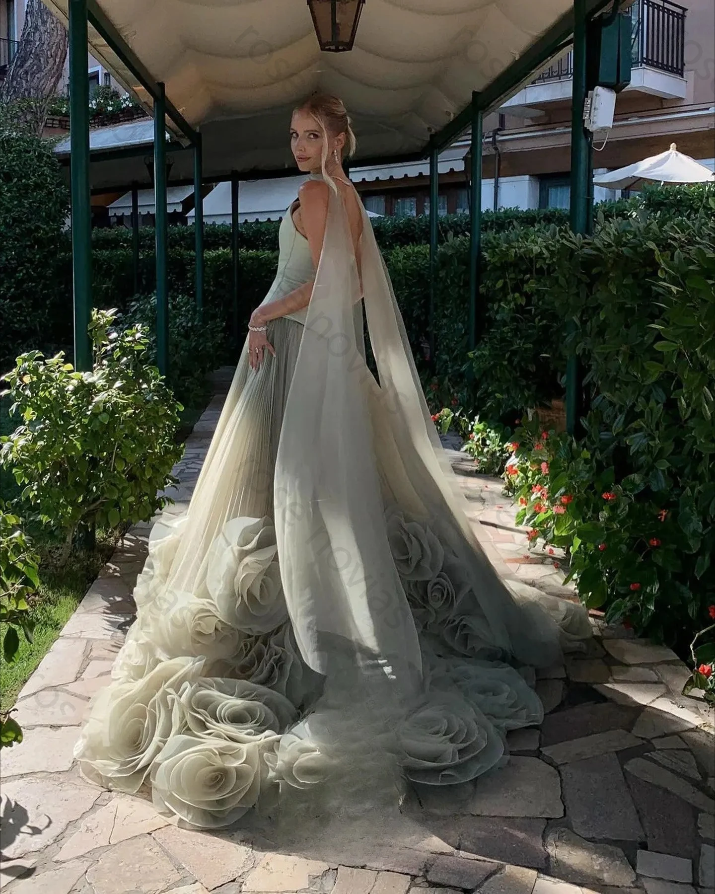 Sharon Said – robe de soirée de princesse verte, sans bretelles, à volants, ligne a, pour fête de mariage, robe formelle personnalisée, haute qualité, SS230