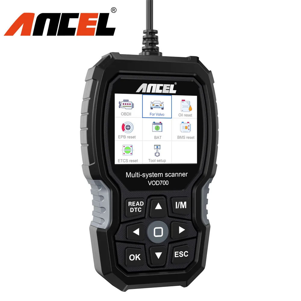 

ANCEL VOD700 OBD2 Scanner All System Diagnostic Tool Automotive Scanner Car Tools Check Engine EPB SRS TPMS Reset for Volvo