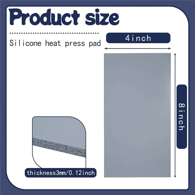 Stable Performance Accessories For HTV Heat Transfer Vinyl- Silicone Heat Mat 8 X 4 Inch 8 Pieces 0.12 Inch Thick Foam Cover Pad