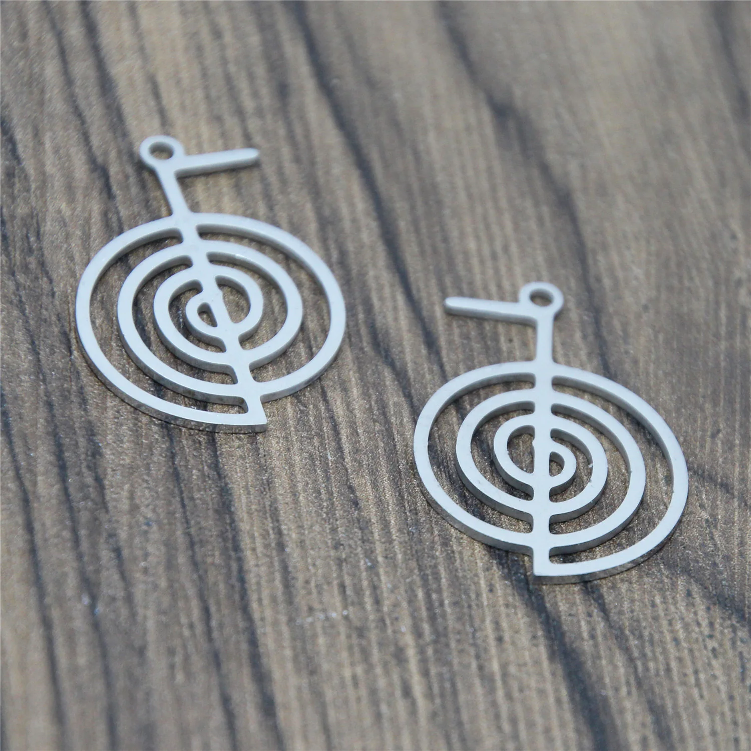 5pcs/lot Reiki Cho Ku Rei Reiki Symbol charm Reiki Healing Art Attunement symbol Stainless steel Charm pendant 31x21mm