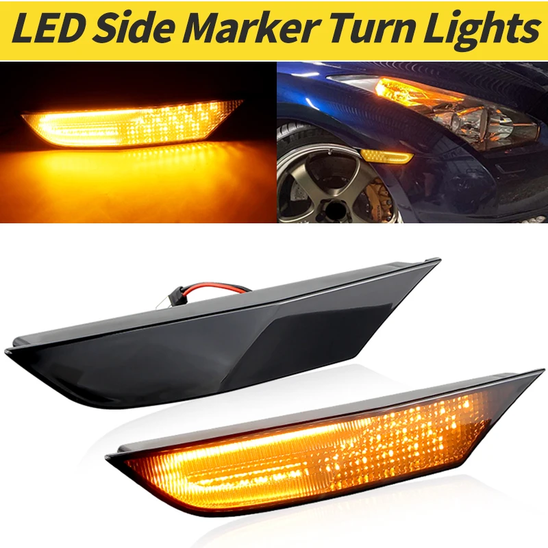 

2 шт. светодиодный боковой габаритный индикатор, указатель поворота, мигающие лампы для Nissan GTR R35 2007-2017, автомобильные аксессуары OEM # :26185-62B0A