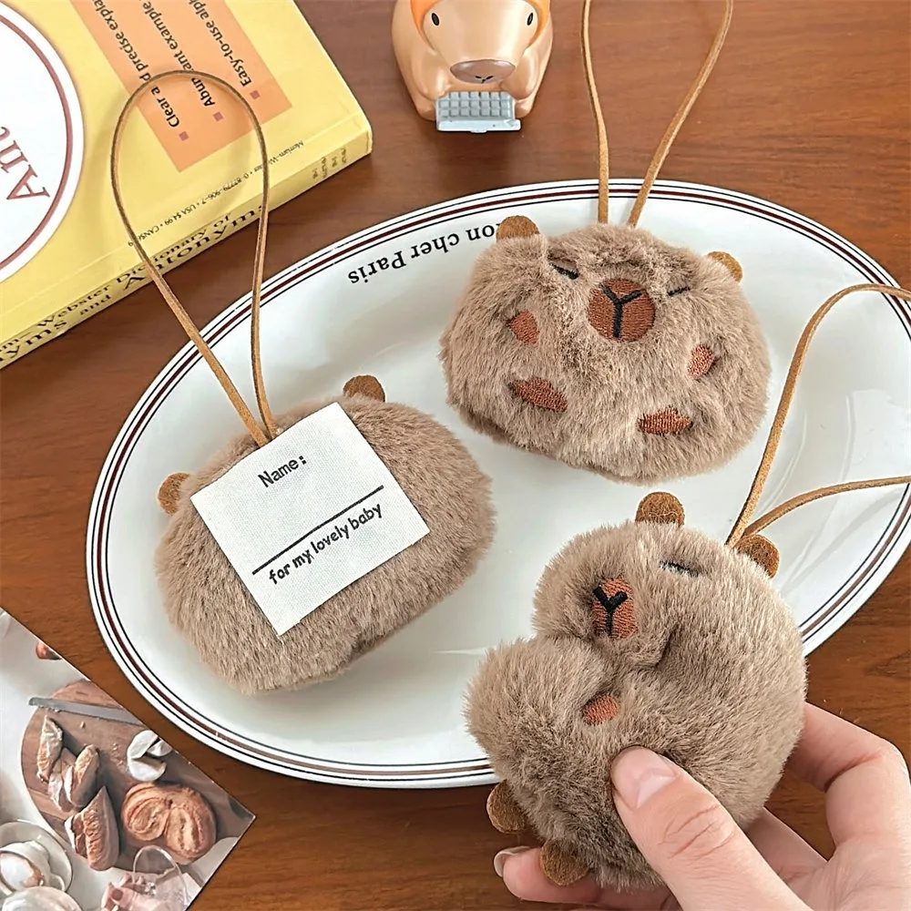 Criativo Capivara De Pelúcia Chaveiro, pingente De Saco De Desenhos Animados, broche De Boneca Animal Fofo, presente Do Chaveiro