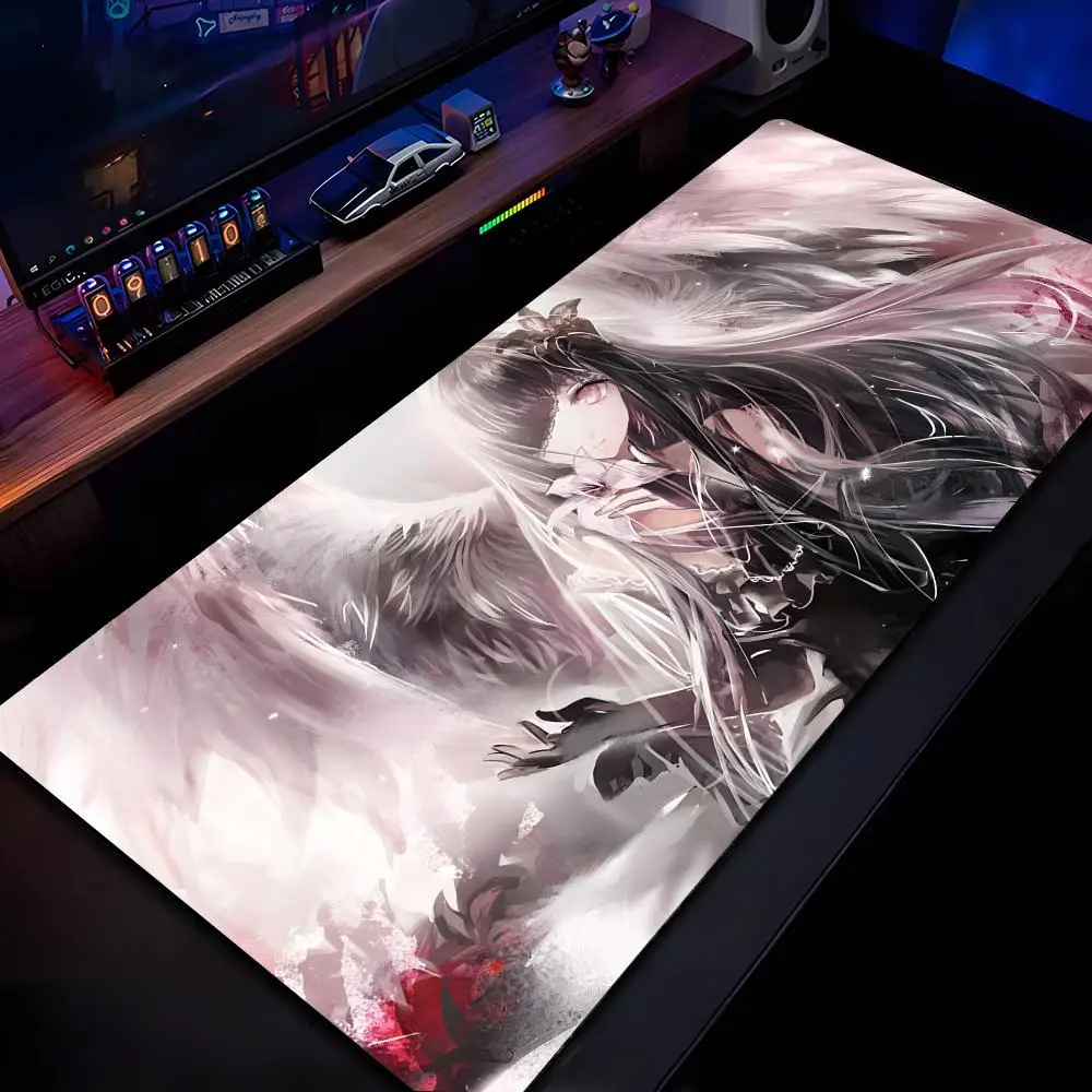 Anime Cute Angel Girls Mouse Pad Mousepad HD Printing Computer Gamers Locking Edge Non-slip Mouse Pad XXL90x40cm Keyboard PC Des