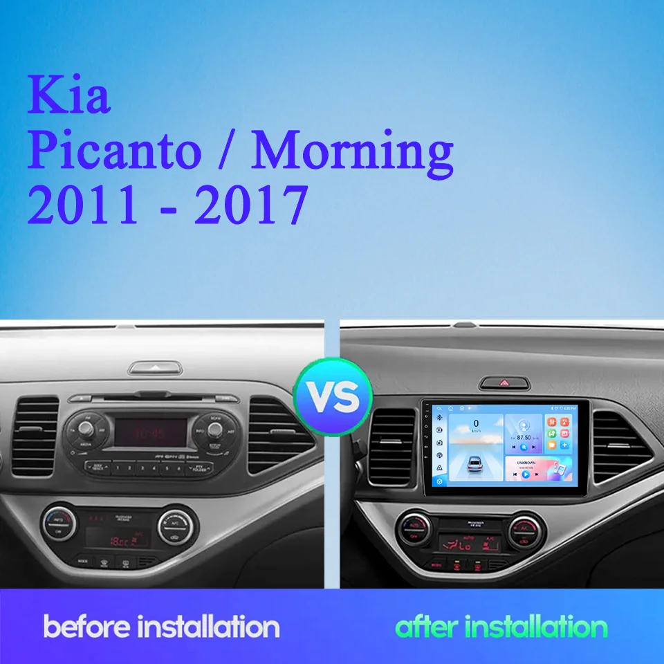 For Kia Morning / Picanto 2011 2013 2015 2017 Car Auto GPS Navigation Head Unit Radio Audio Video A/V Tablet With 4G Sim WiFi BT