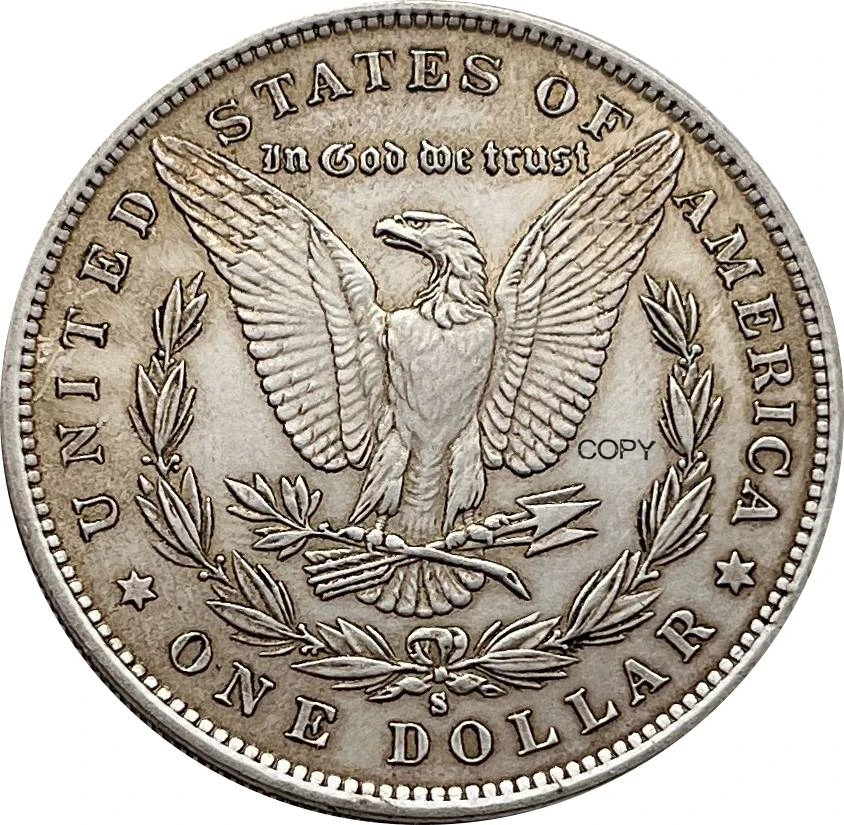 US 1892 S 1 One Dollar Morgan Silver Plated America Copy Commemorative Coin United States Ww2 Liberty Moneda Collectible Coins