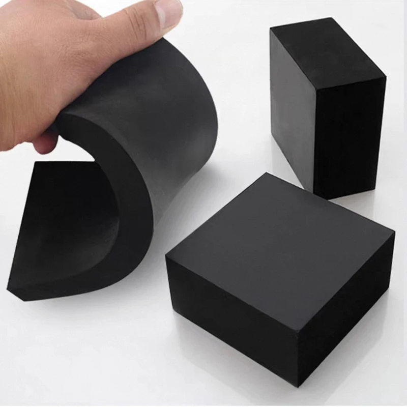 Black Industry Rubber Block Elastic Anti Slip Damping Gasket Shockproof Pad Wear Resistant Thickness 50x50x10mm-300x300x10mm