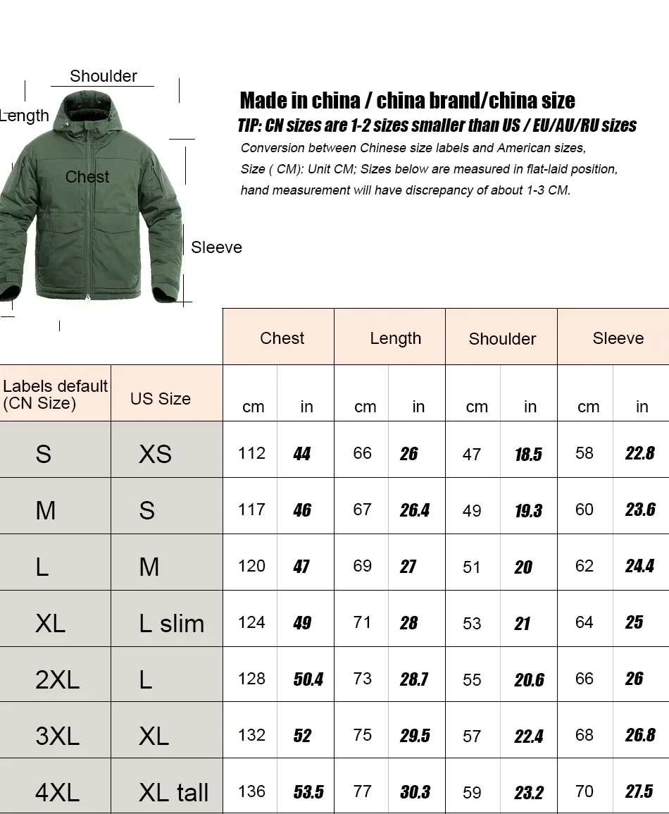 KIICEILING M65 Winter Warm Waterproof Jacket Windbreakers Tactical Hunting Camping Hiking Down Jackets For Men Parkas Coat