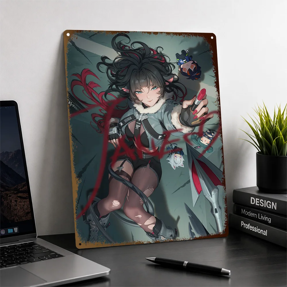 Jane Doe Zenless Zone Zero Aluminum Poster Personalized Metal Sign Atmospheric Character Style Wall Art Appeals To Dragon Fans