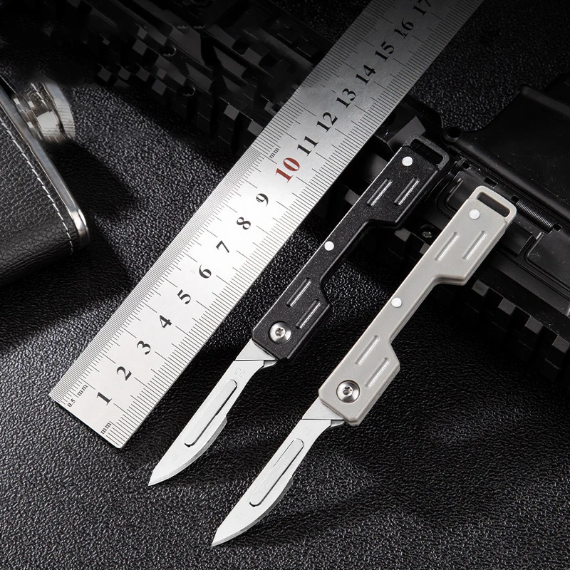 1/10PCS Stainless Steel Mini Knife Keychain Pendant Detachable Sharp Blade Portable Unboxing Sharp Mini Folding Knife