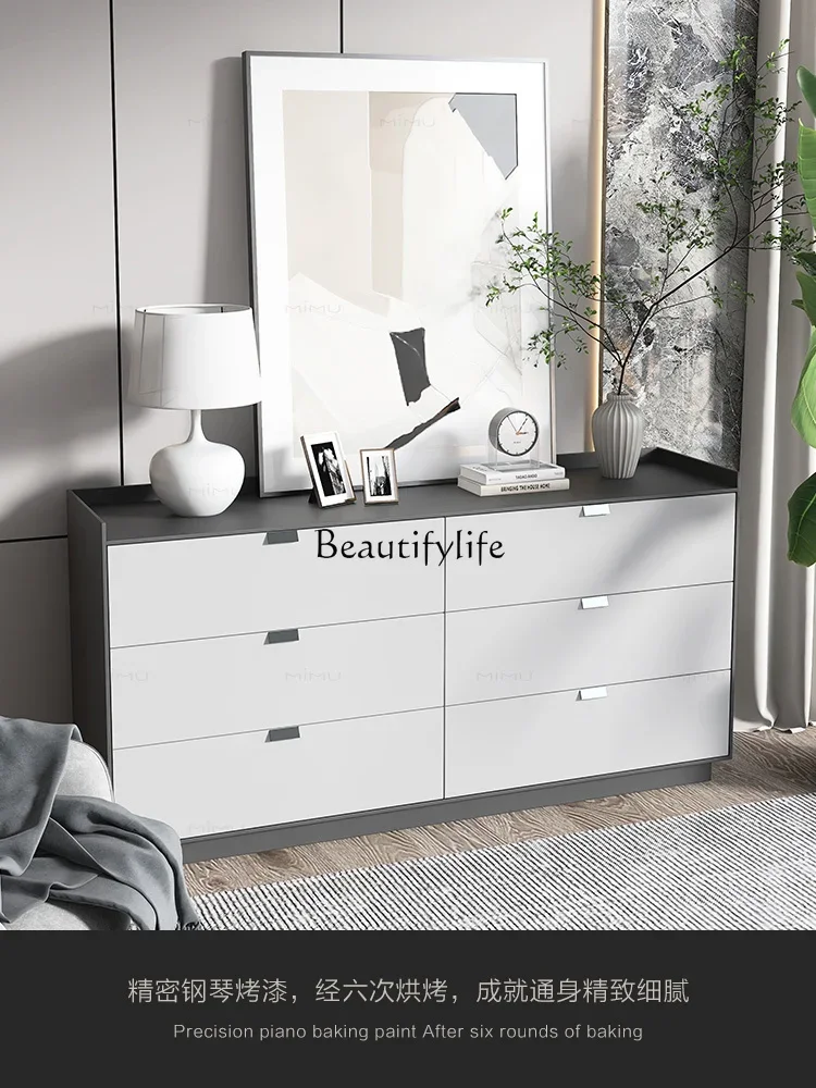 

04ld14Italian light luxury solid wood chest, simple modern living room, bedroom storage cabinet