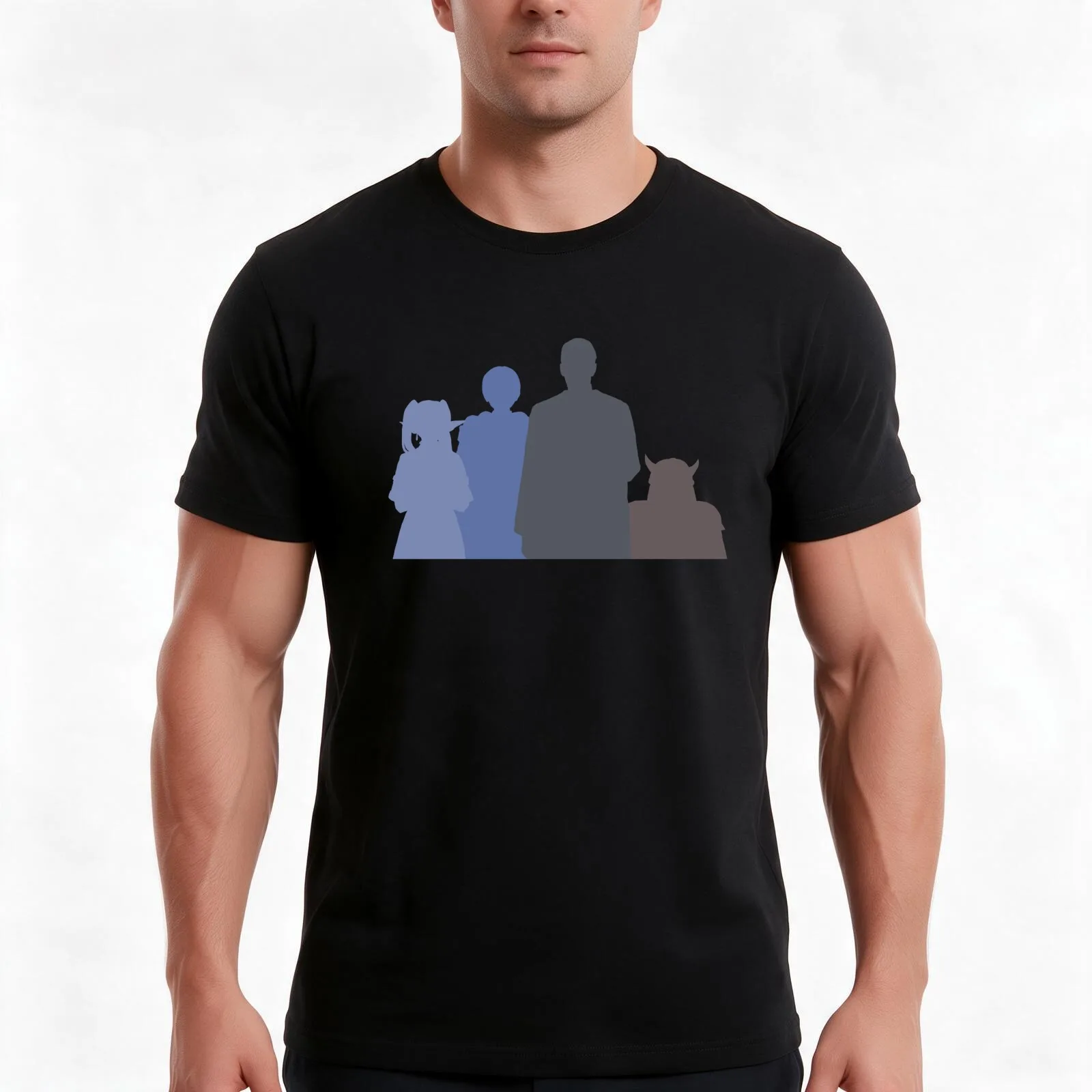 Hero Party Sousou no Frieren Anime Characters Silhouette October 2023 SNF37 T-Shirt Summer Casual Cotton Tee Unisex Men Women