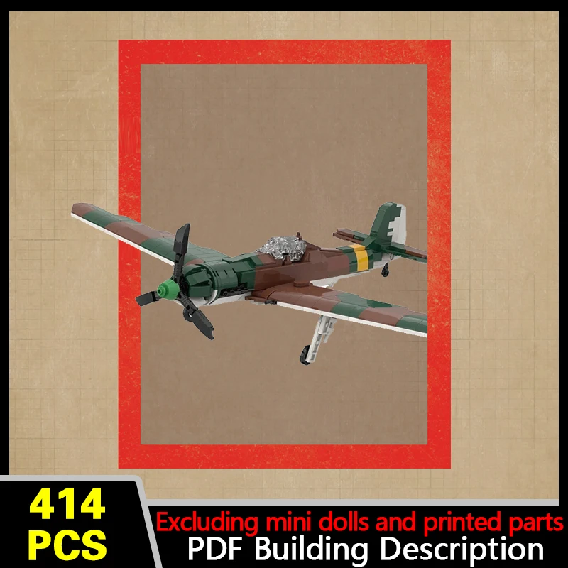 TA152 H1 Military Fighter Jet Model MOC Building Bricks War Equipment Style Modular Technology Gifts Holiday Assemble Toys Suit