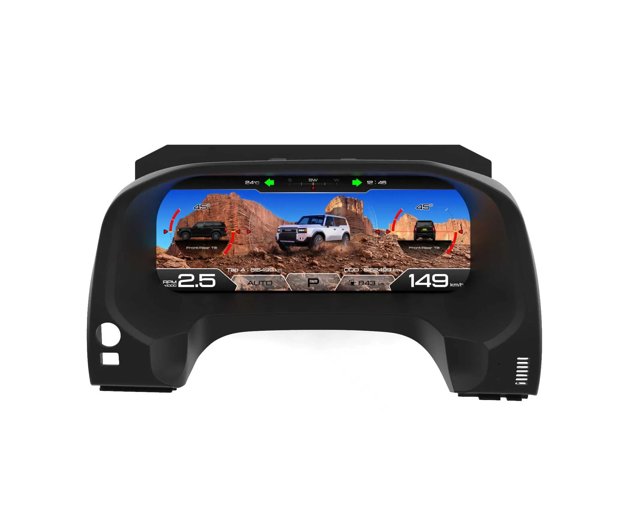 Upgrade LCD Digital Cluster Speedometer Instrument With Carplay New Auto Meter For Toyota Prado 2010-2022