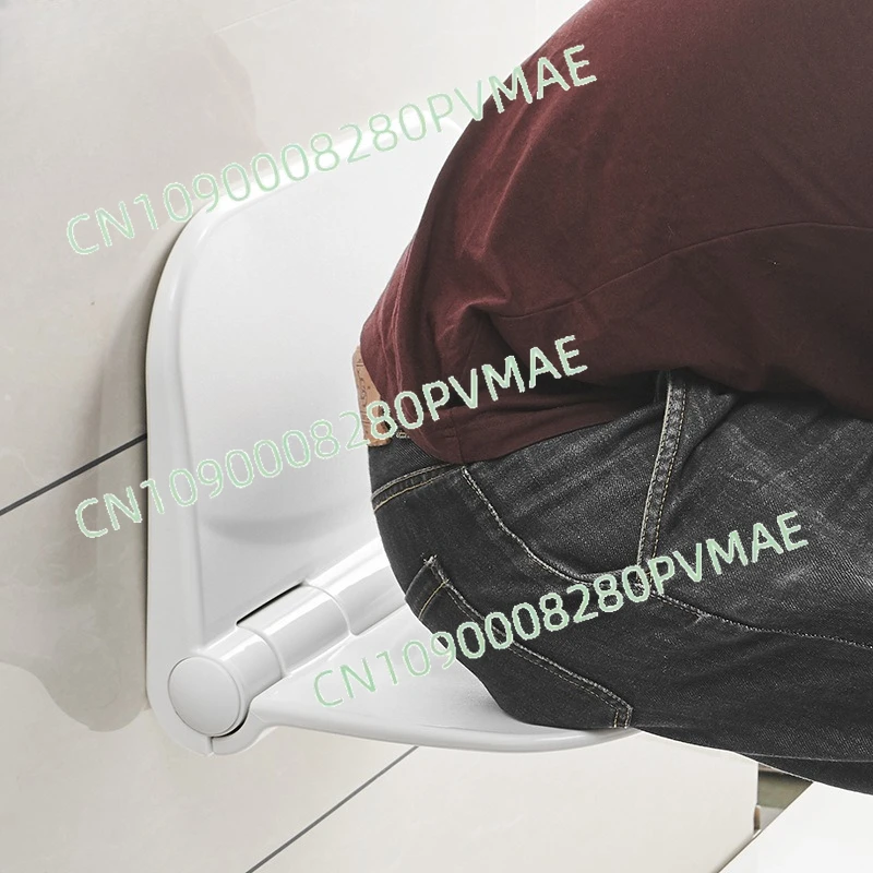 Collapsible Wall-Mounted Shower Stool - Bathroom Toilet Stool for Elderly/Pregnant Women