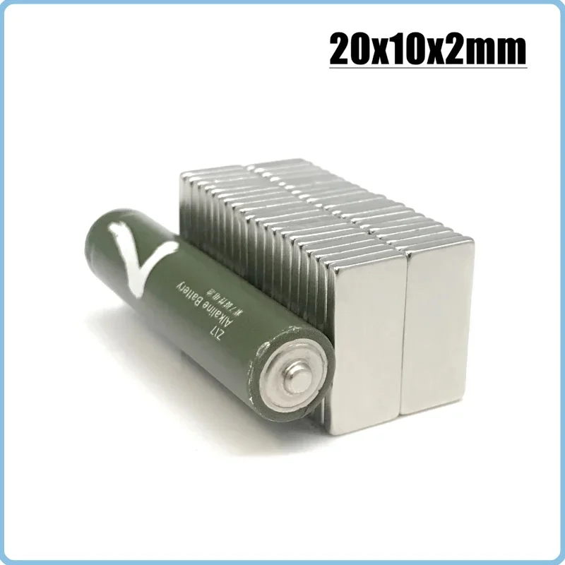 5/10/20/50/100/300/500pcs 20x10x2 Neodymium Magnet N35 Grade NdFeB Block N35 Hook Tool Super Powerful Permanent Magnetic Imans