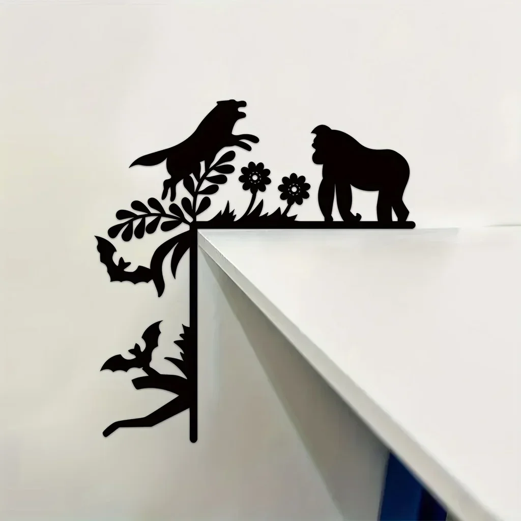 1pc Orangutan Animal Decorative Wall Stickers Door Corner Decoration Door Frame Corner Decoration Iron Art, Wall Decoration