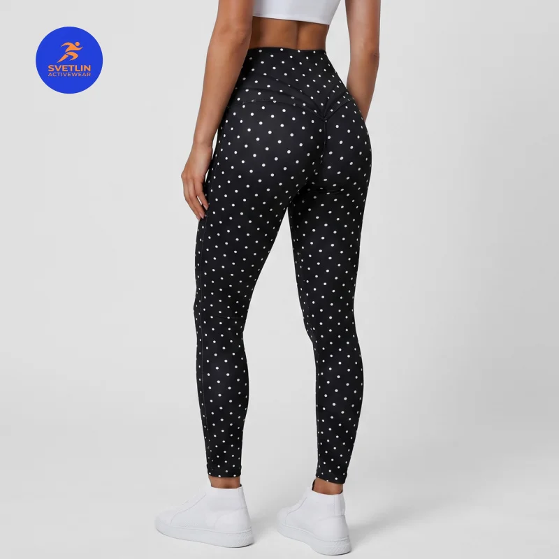 WESTSHAN Best-Selling V-Waist Polka Dot Tight Yoga Pants For Women Hip-Lift Slim High-Elastic Gym Workout Fitness Pants