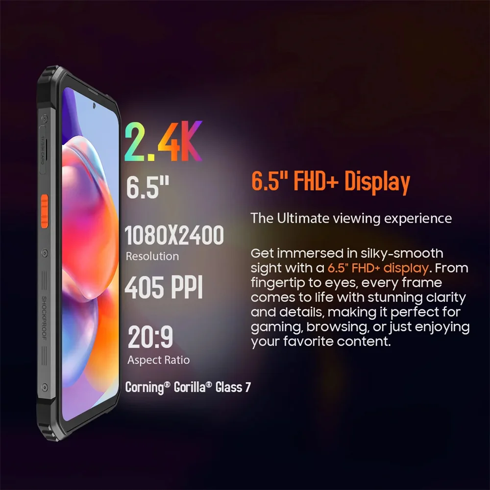 Blackview-Smartphone BV8900 Pro, téléphone portable robuste, Octa Core, 16 Go + 256 Go, écran 6.5 pouces FHD 2.4K, 64MP, 10000mAh, Android 13, NDavid