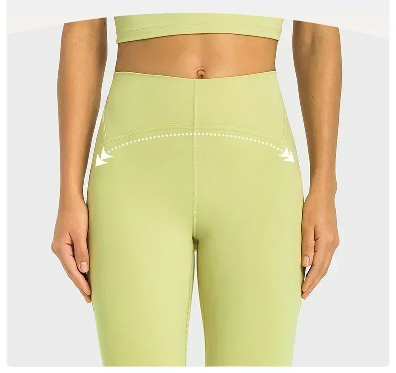 Limão-Leggings Esportivas Yoga Feminina, Calças de Ginásio de Cintura Alta, Roupa Fitness, Ténis, Calças de Treino