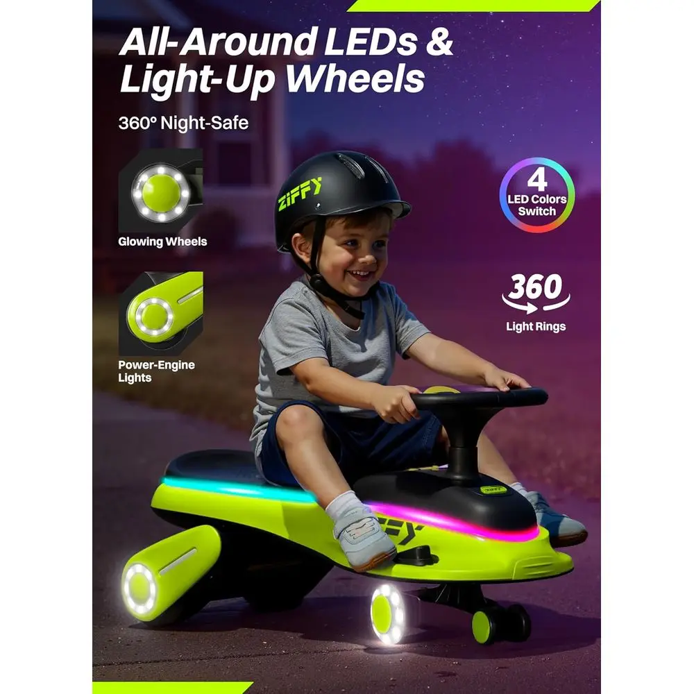 Elektryczny autko-korbielka 6V 5.5A z pedałami, podświetleniem, akumulatorem, funkcją 2w1, autko-korbielka, pojazd na akumulator z 2 prędkościami, zabezpieczenie przed przewróceniem