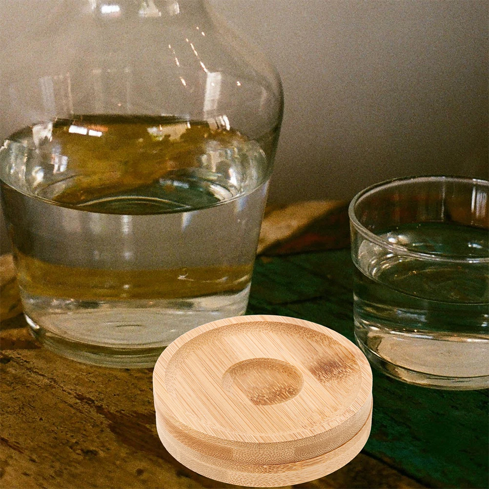 

3pcs Rotating Glass Coaster Bamboo Wooden Base 360 Degree Spin Drink Holder For Whiskey Table Decor Heat
