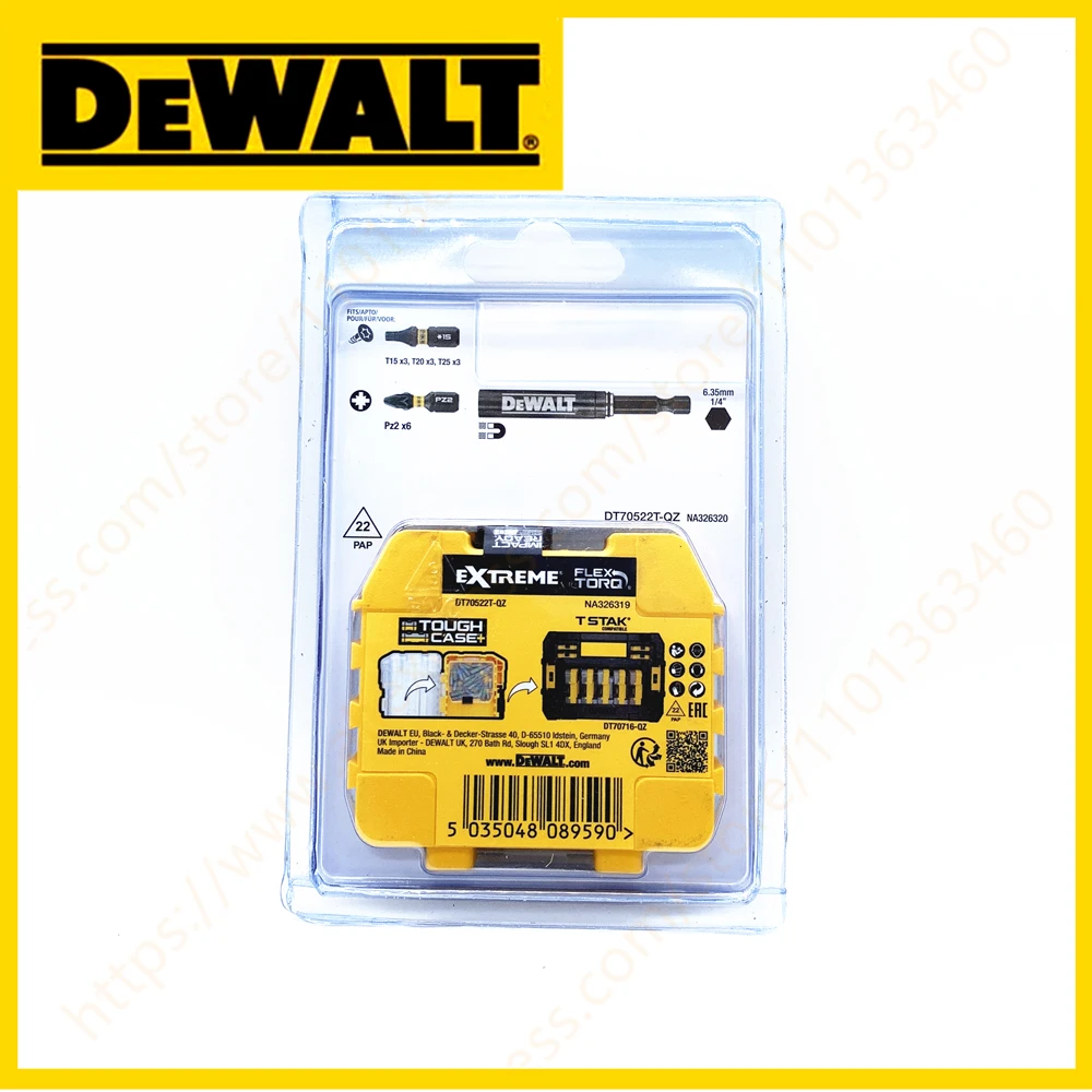 DEWALT Bit Set T15 T20 T25 PZ2 25MM Spline Screws Ir Compact Drive Guide DT70522T