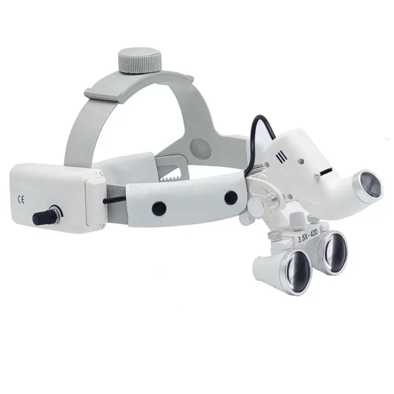 Portable 2.5X/3.5X Medical Dental Loupe Magnifier Wireless ENT Surgical High Intensity Headlight Headlamps