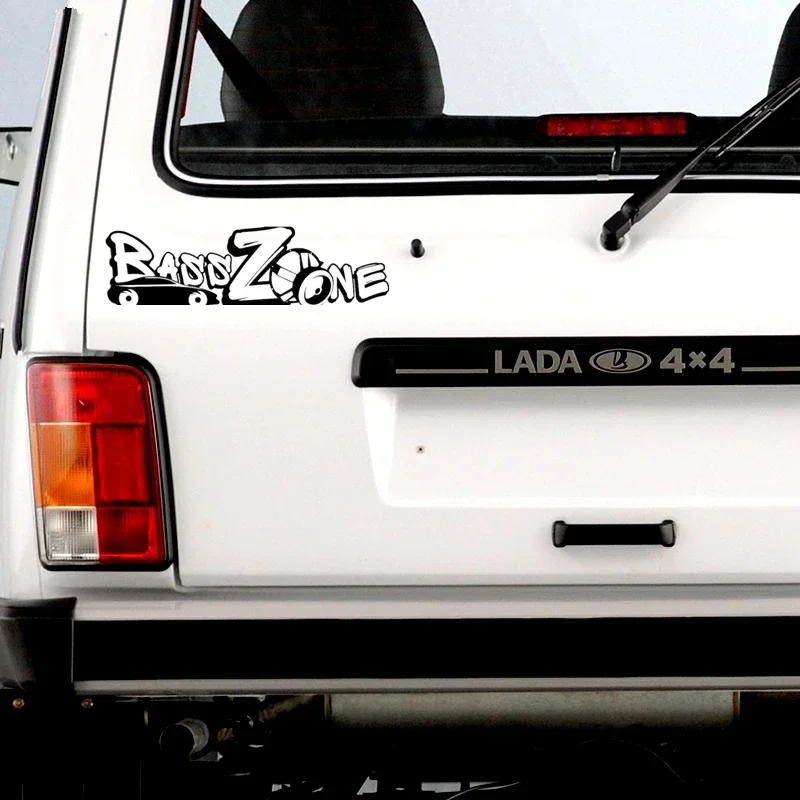 Bass Audio Zone Vinyl Car Decal, White Black Multi-size Waterproof Sticker for Auto Bumper Body Personality Decor