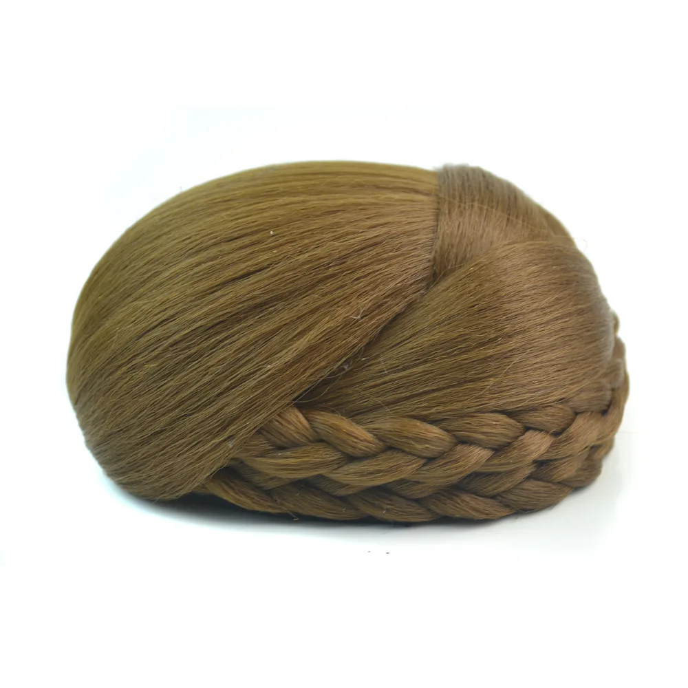 Europa e américa novo retro peruca de cabelo bun feminino antigo 6 cores trançado clip em noiva chignon hairpiece acessórios