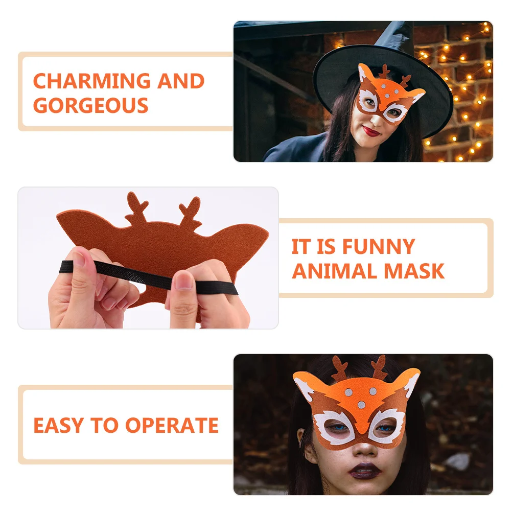 Masques en feutre d'animaux, 5 pièces, adaptés aux enfants, fête à thème, mascarade, carnaval, spectacle sur scène, accessoire photo pour enfants