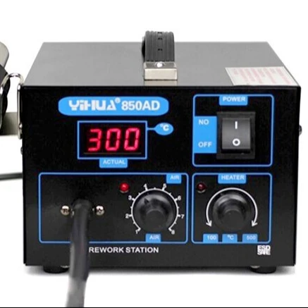 850AD Hot Air Gun Station 550W 220V Temperature Range 100-450 Celsius New Used Condition PLC SMD Soldering Station