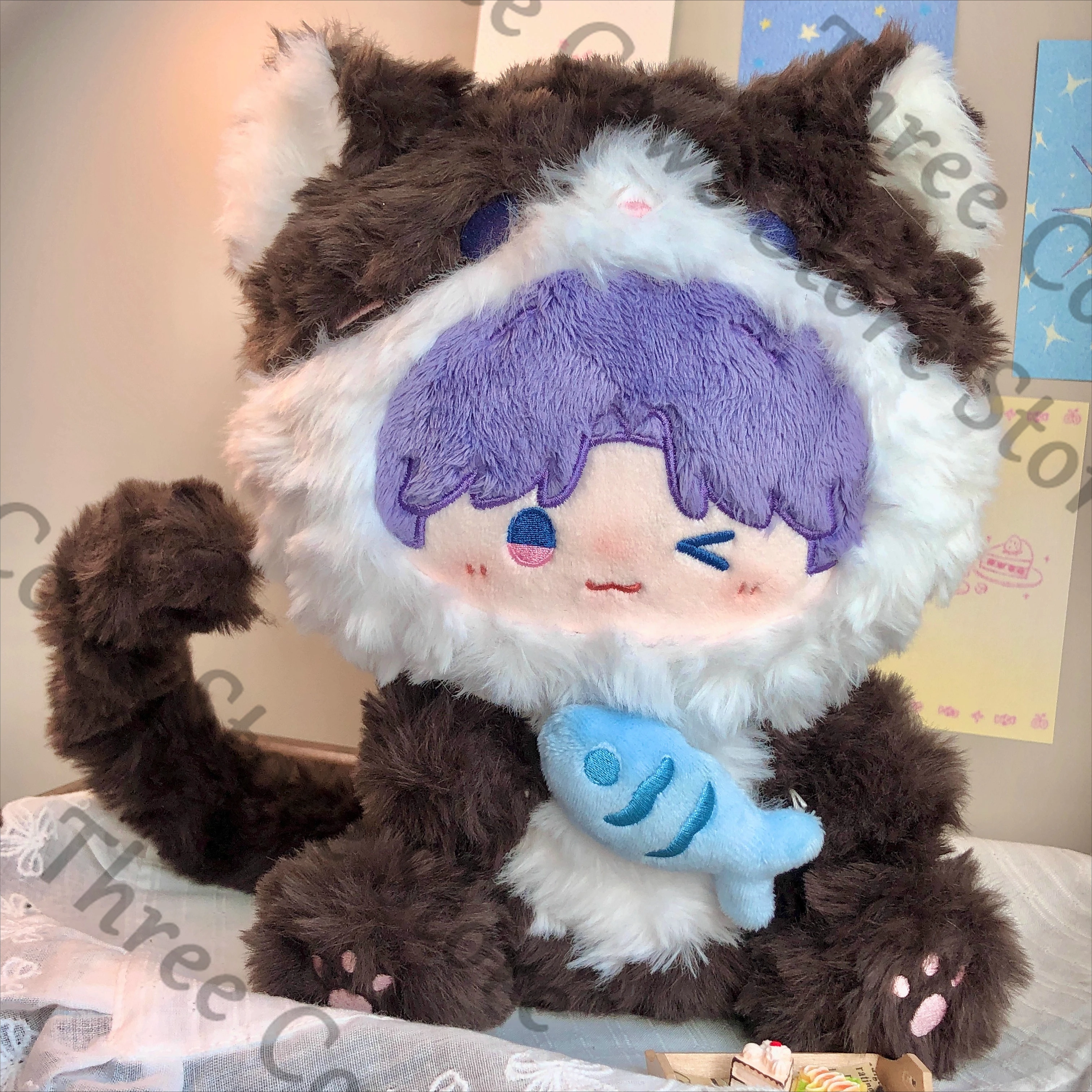 

Аниме Love and Deepspace Rafayel Косплей Мультфильм Маумет Пушистая хлопковая кукольная подушка для сидения Подушка-талисман в подарок