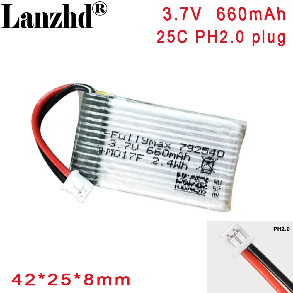 

3.7V Lithium battery 25C 792540 For Ledi F121 F110S four-axis mini traverser 660mAh Toy tools